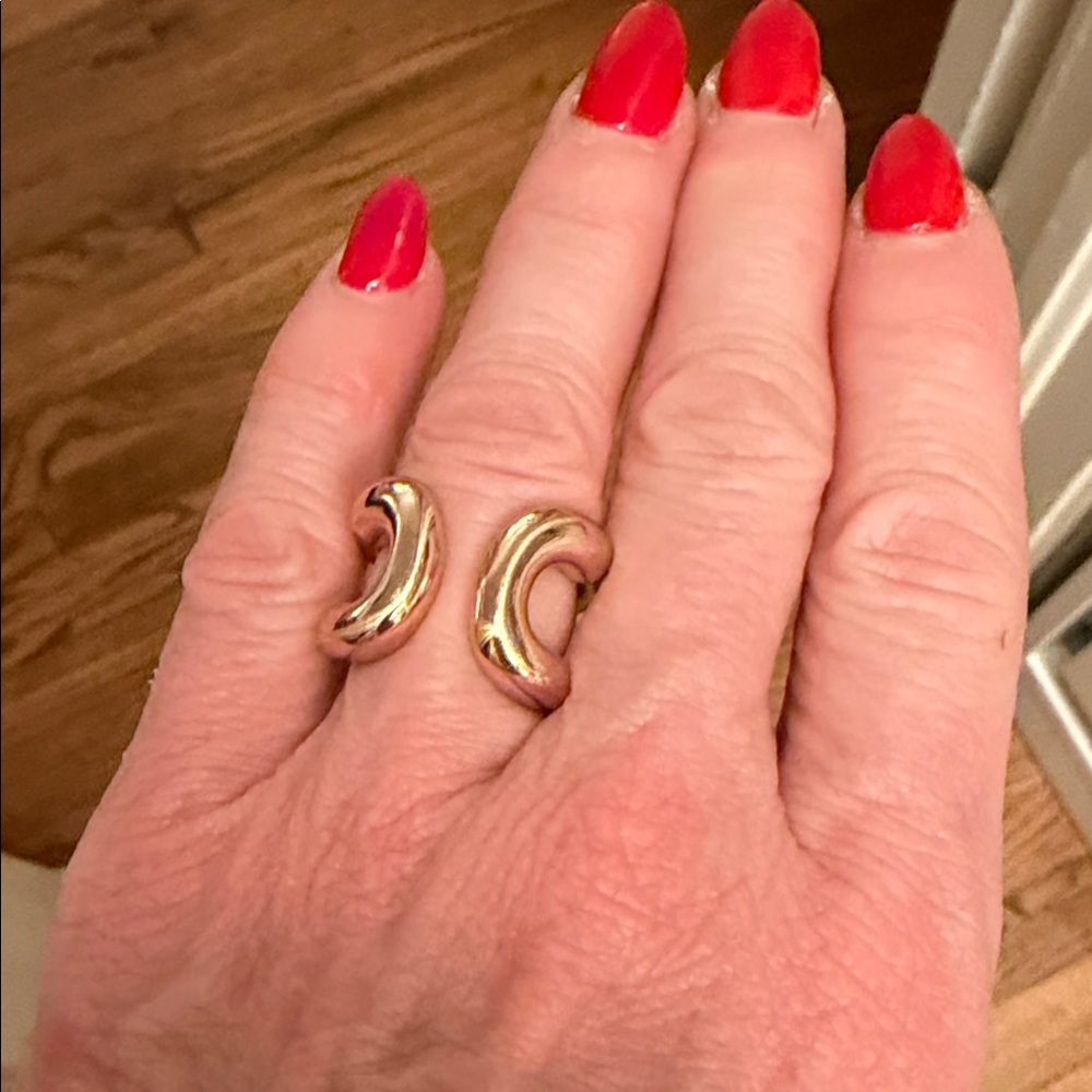 Polished Gold Open Sculptural Ring - Women's Jewelry